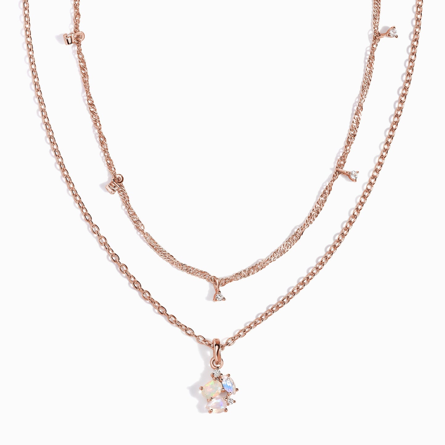 Opal Moonstone Layered Necklace - Orion's Sparkle