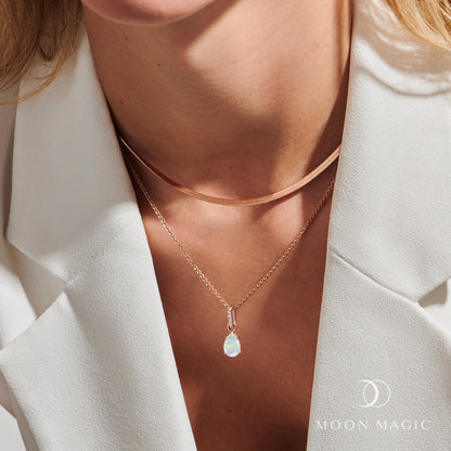 October Birthstone Sway Necklace & Herringbone Chain