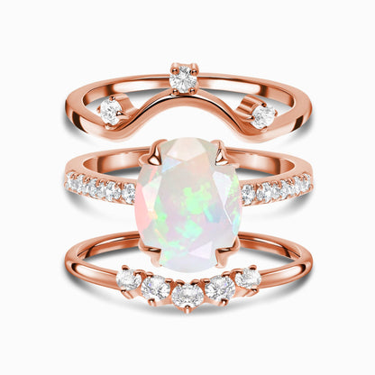 Opal Harlow Ring & Wreath Band & Archer Band