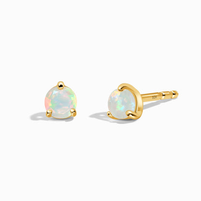 Opal Solid Round Studs - October Birthstone