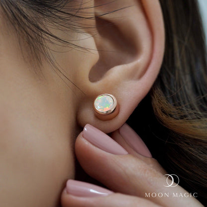 Opal Studs - Solitaire