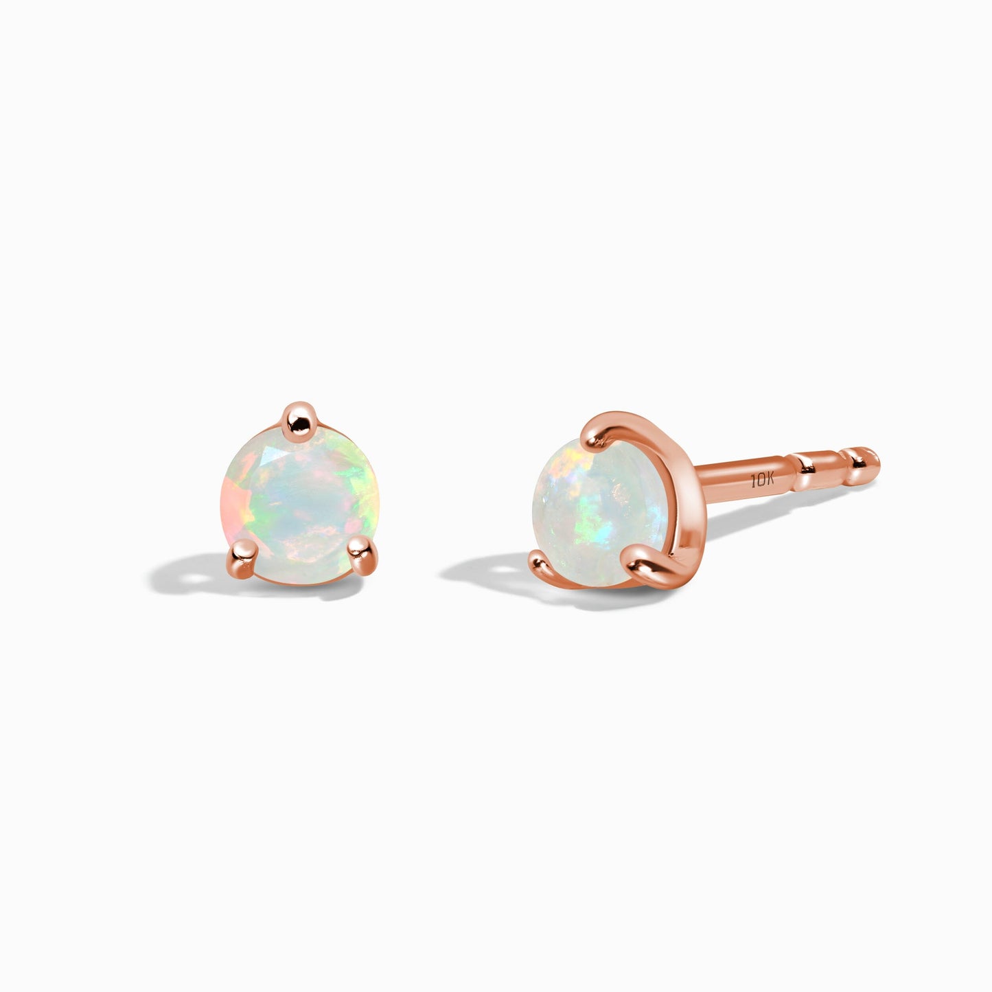 Opal Solid Round Studs - October Birthstone