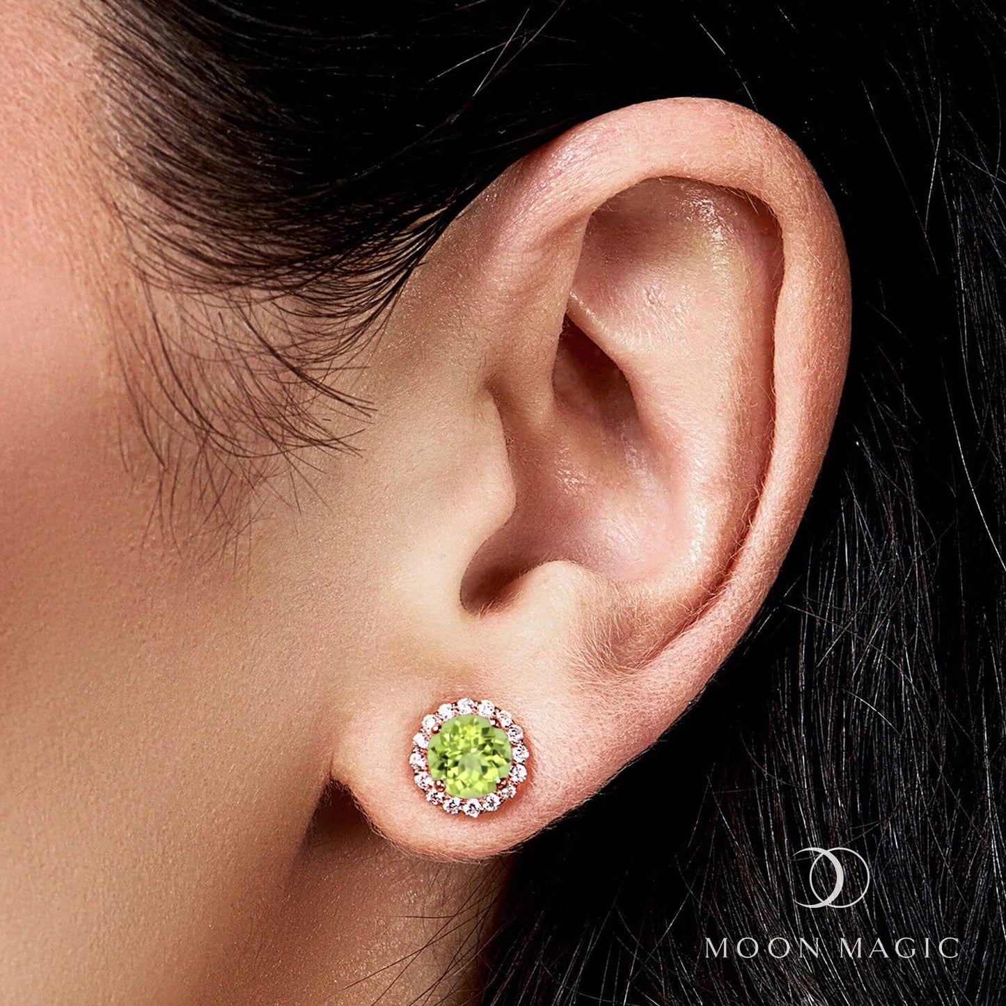 Peridot Venus Studs - August Birthstone