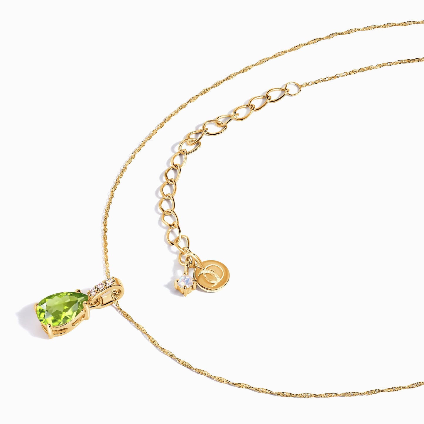 Peridot Lab Diamond Necklace Sway - August Birthstone