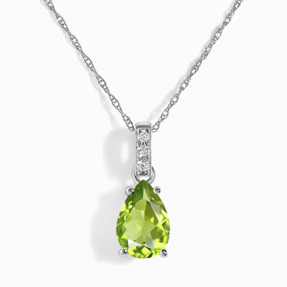 Peridot Lab Diamond Necklace Sway - August Birthstone