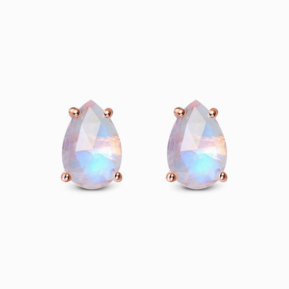 Moonstone Earrings - Bright Drop Studs