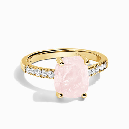 Raw Crystal Ring - Ritzy Rose Quartz