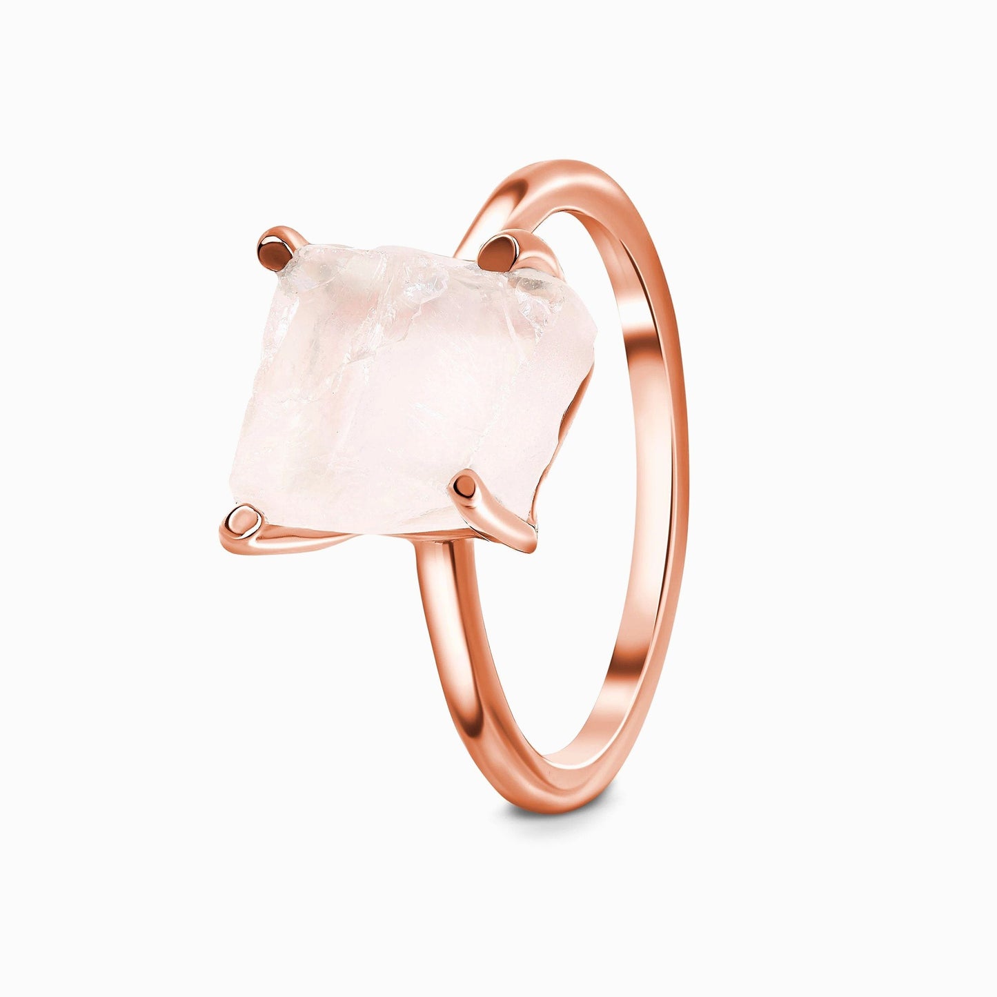 Raw Crystal Ring - Petite Rose Quartz