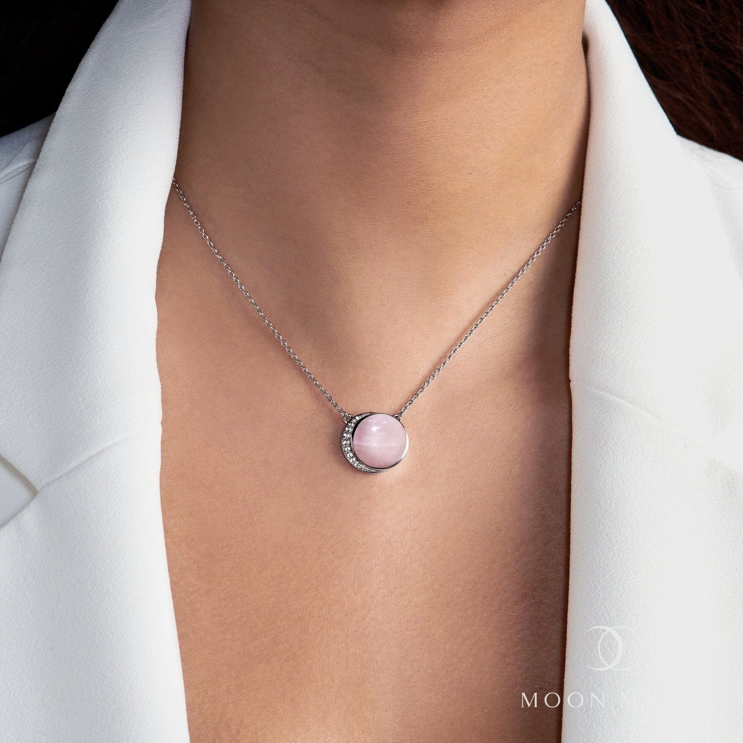 Rose Quartz Necklace - Moon Desire