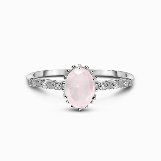 Rose Quartz Ring - Above Clouds