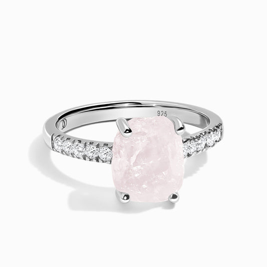 Raw Crystal Ring - Ritzy Rose Quartz