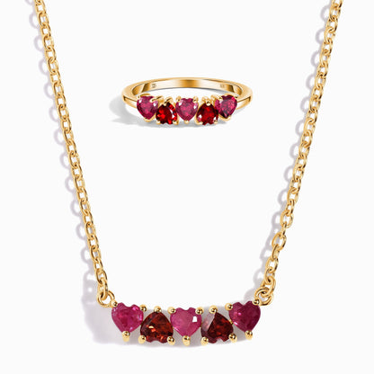 Ruby Garnet Crush On You Ring & Necklace