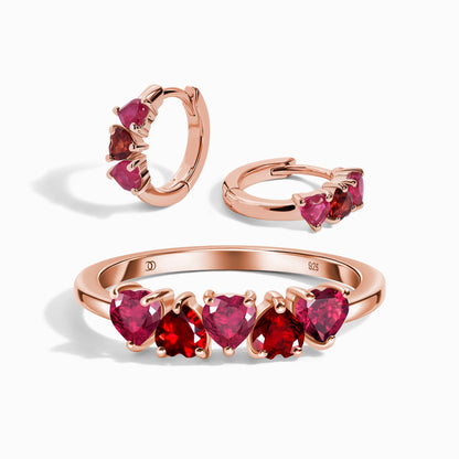 Ruby Garnet Crush On You Ring & Hoops