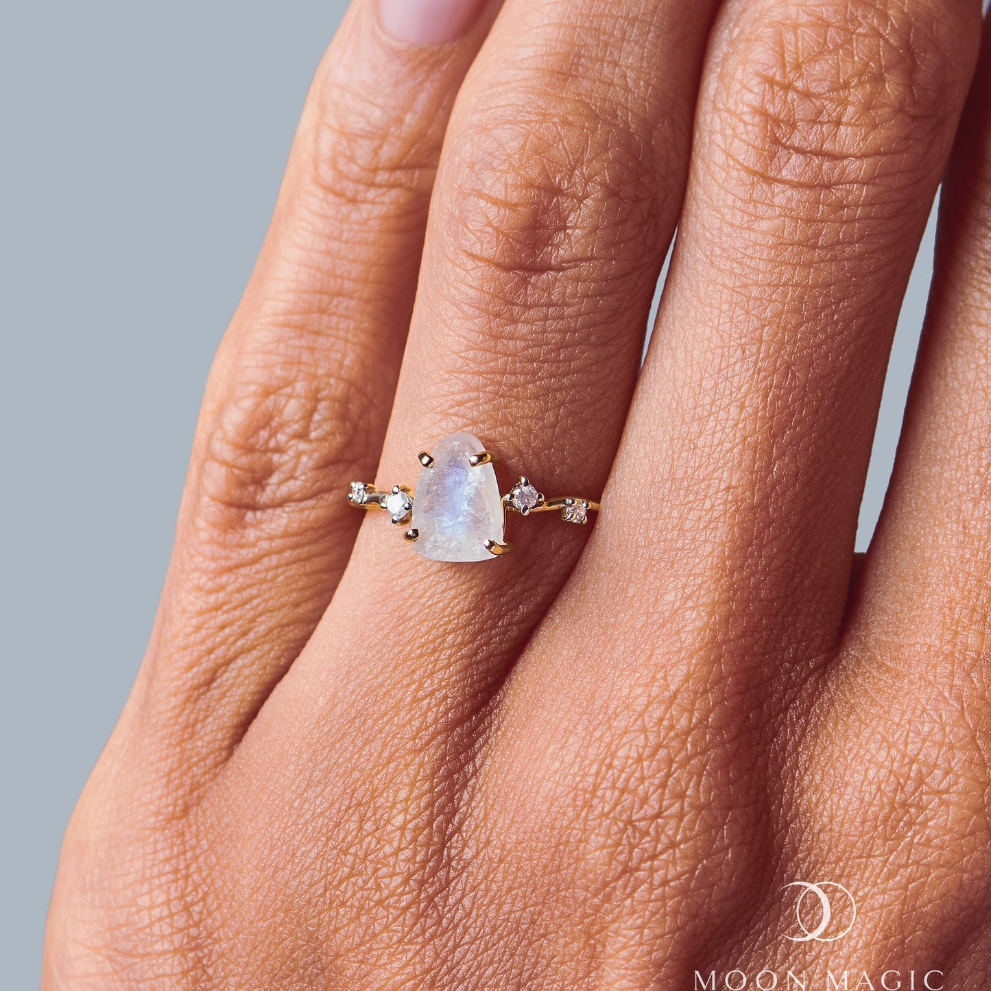 Moonstone Lab Diamond Ring - Flow Sublime