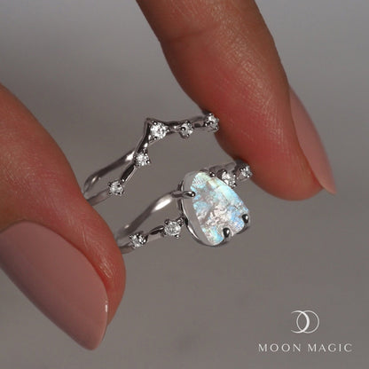 Moonstone Lab Diamond Ring - Flow Sublime