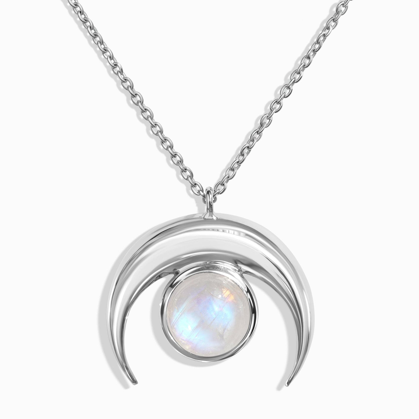 Moonstone Necklace - Crescent Moon