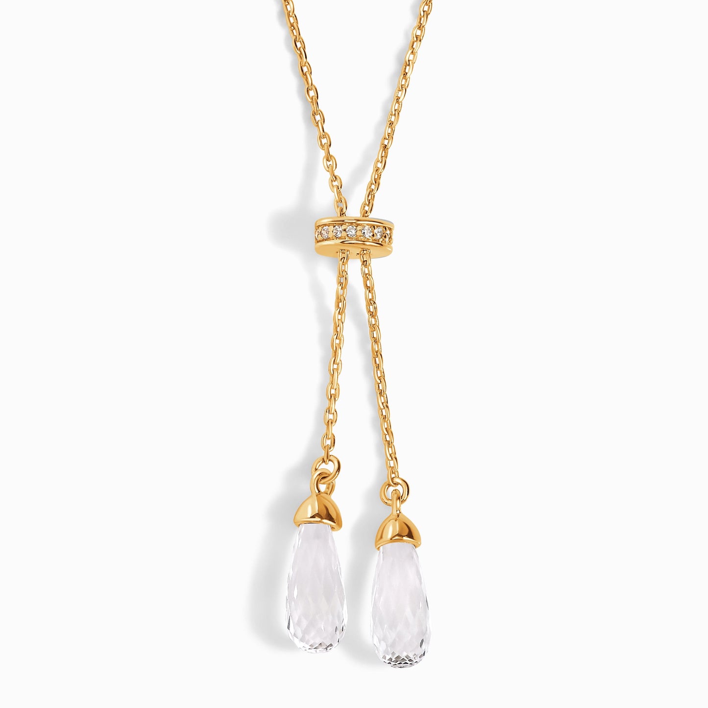 White Topaz Necklace - The Tassel Chain