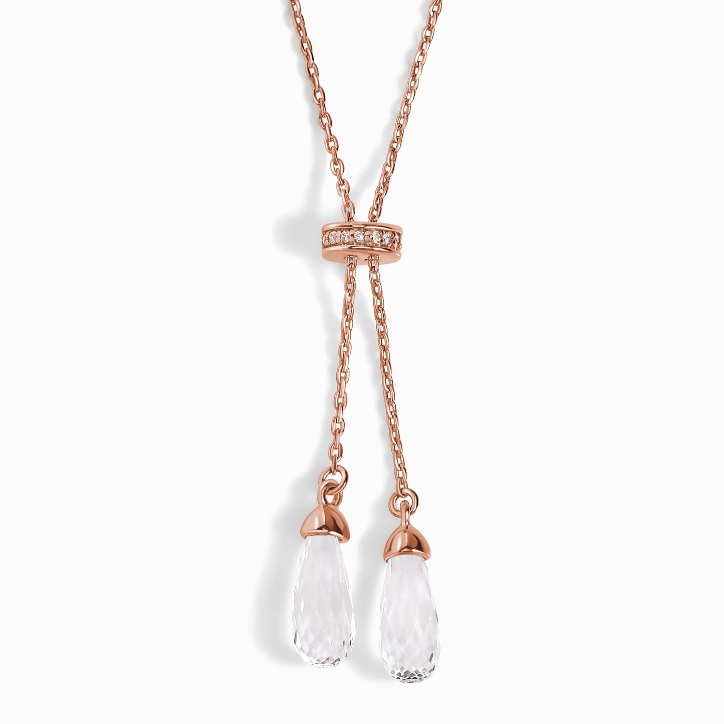 White Topaz Necklace - The Tassel Chain