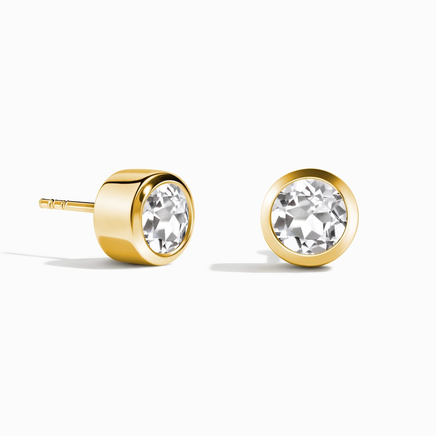 White Topaz Studs - Solitaire