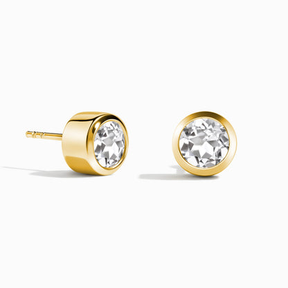 White Topaz Studs - Solitaire