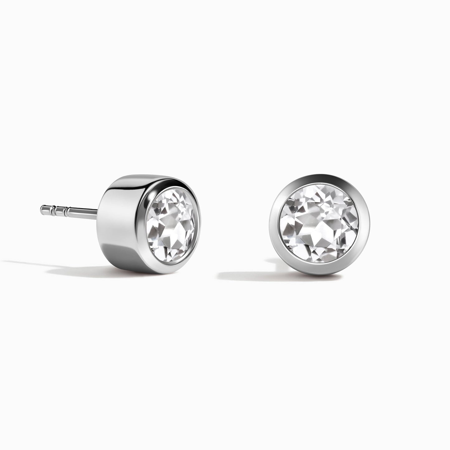 White Topaz Studs - Solitaire