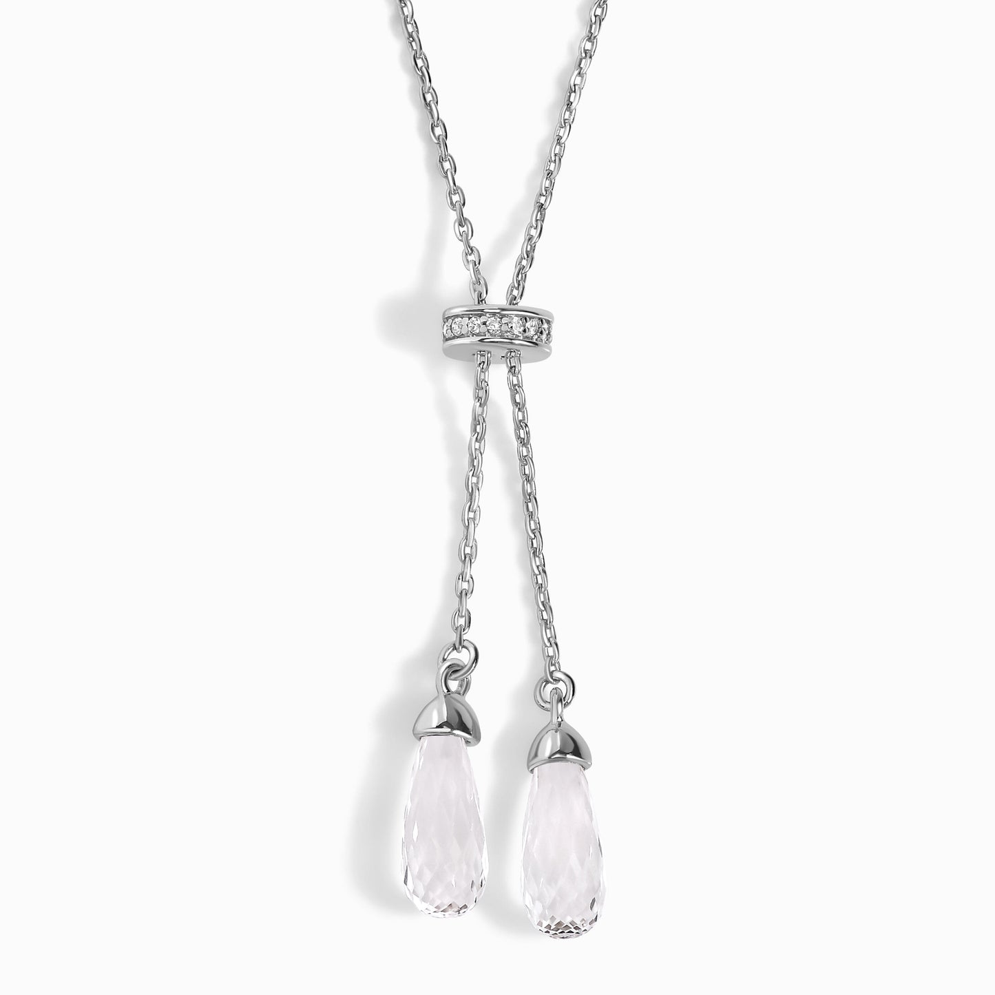 White Topaz Necklace - The Tassel Chain