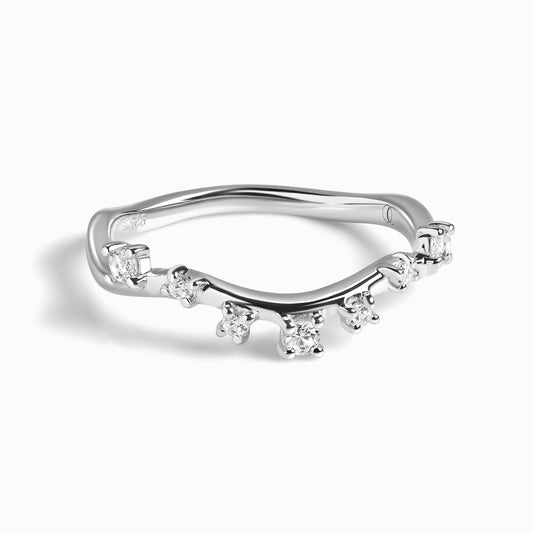 White Zircon Ring - Skyglow Band