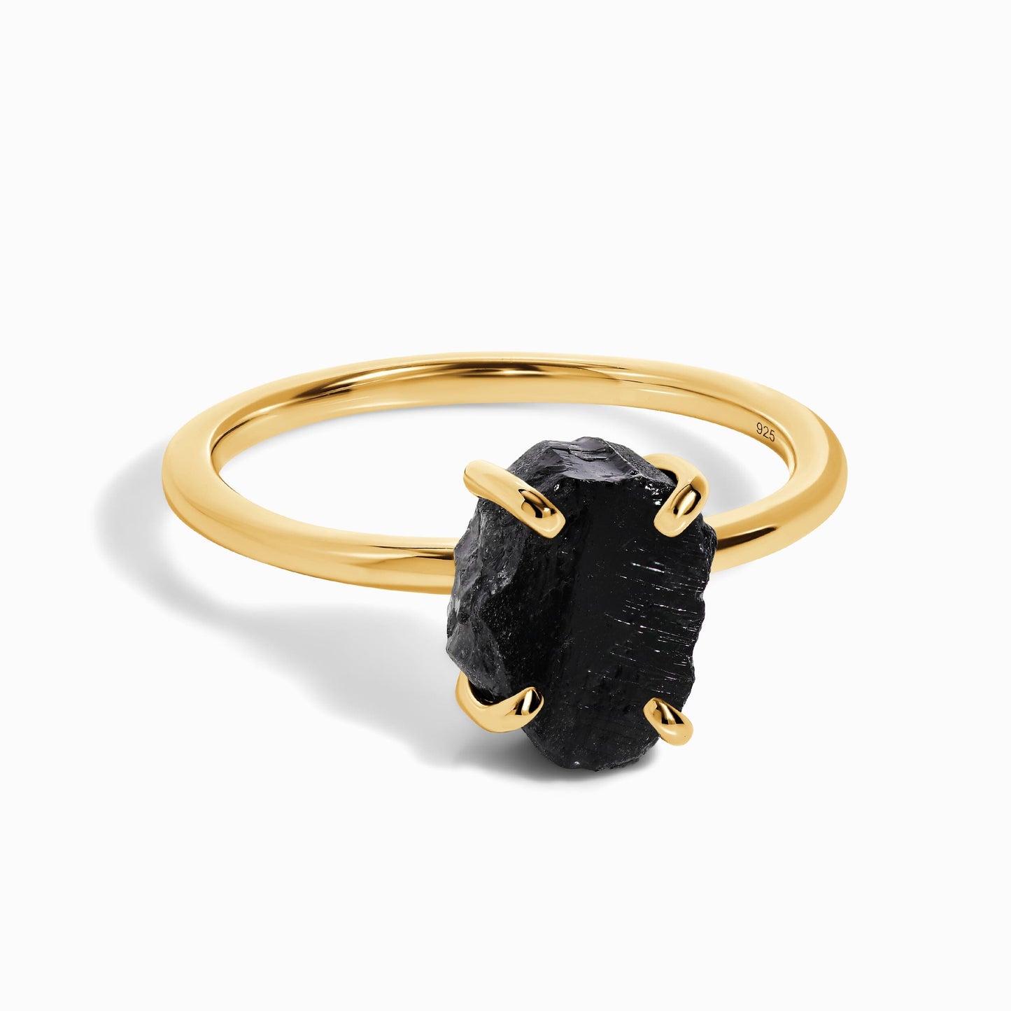 Raw Crystal Ring - Petite Black Obsidian