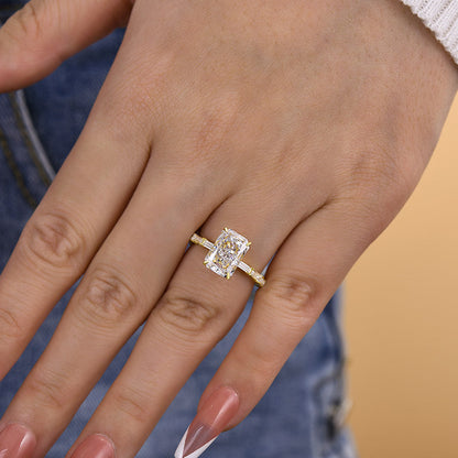 Unique Yellow Gold Radiant Cut Engagement Ring