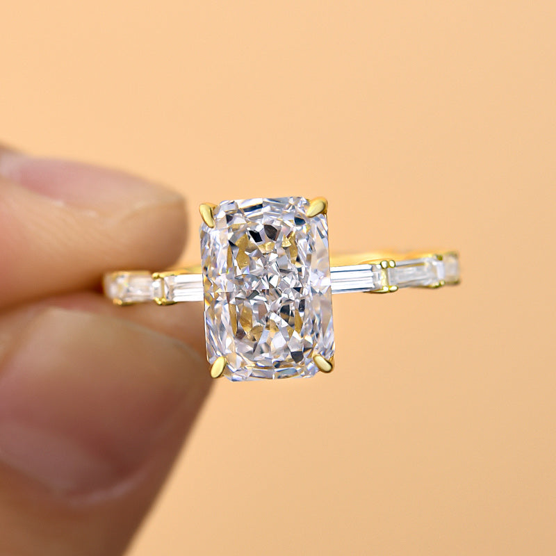 Unique Yellow Gold Radiant Cut Engagement Ring