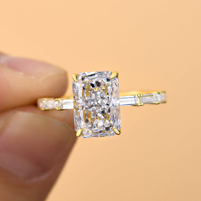 Unique Yellow Gold Radiant Cut Engagement Ring