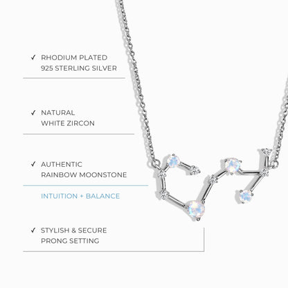 Moonstone Necklace - Scorpio Zodiac Constellation