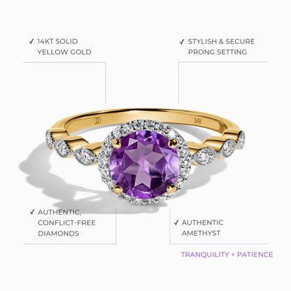 Amethyst Diamond Ring - Soulmate