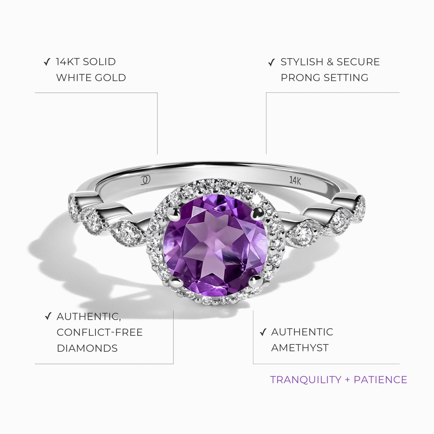 Amethyst Diamond Ring - Soulmate