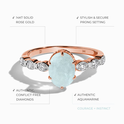 Aquamarine Diamond Ring - Mirth