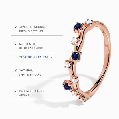 Blue Sapphire Ring - Stardust Band