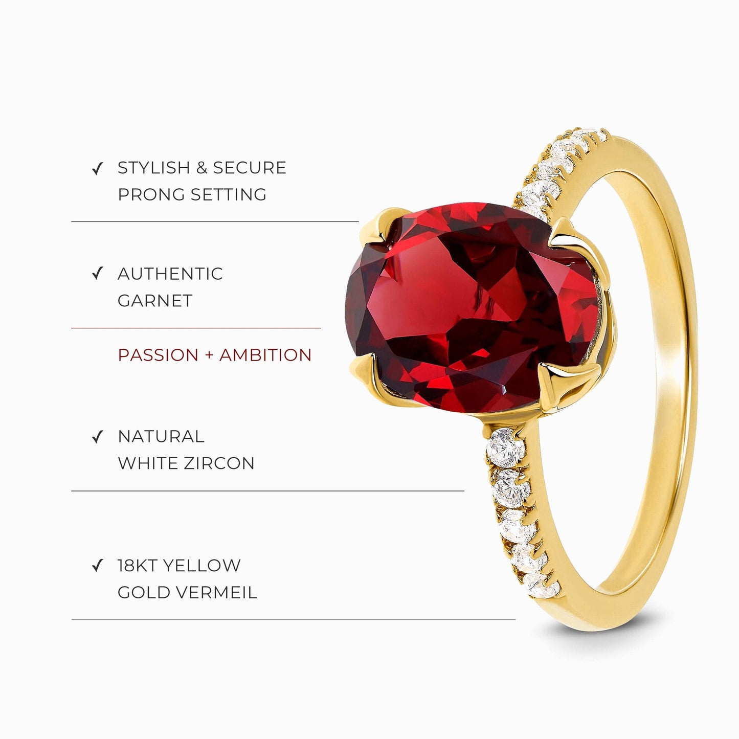 Garnet Harlow Ring & Wreath Band & Archer Band