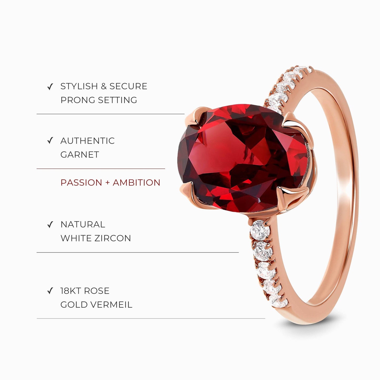 Garnet Harlow Ring & Wreath Band & Archer Band