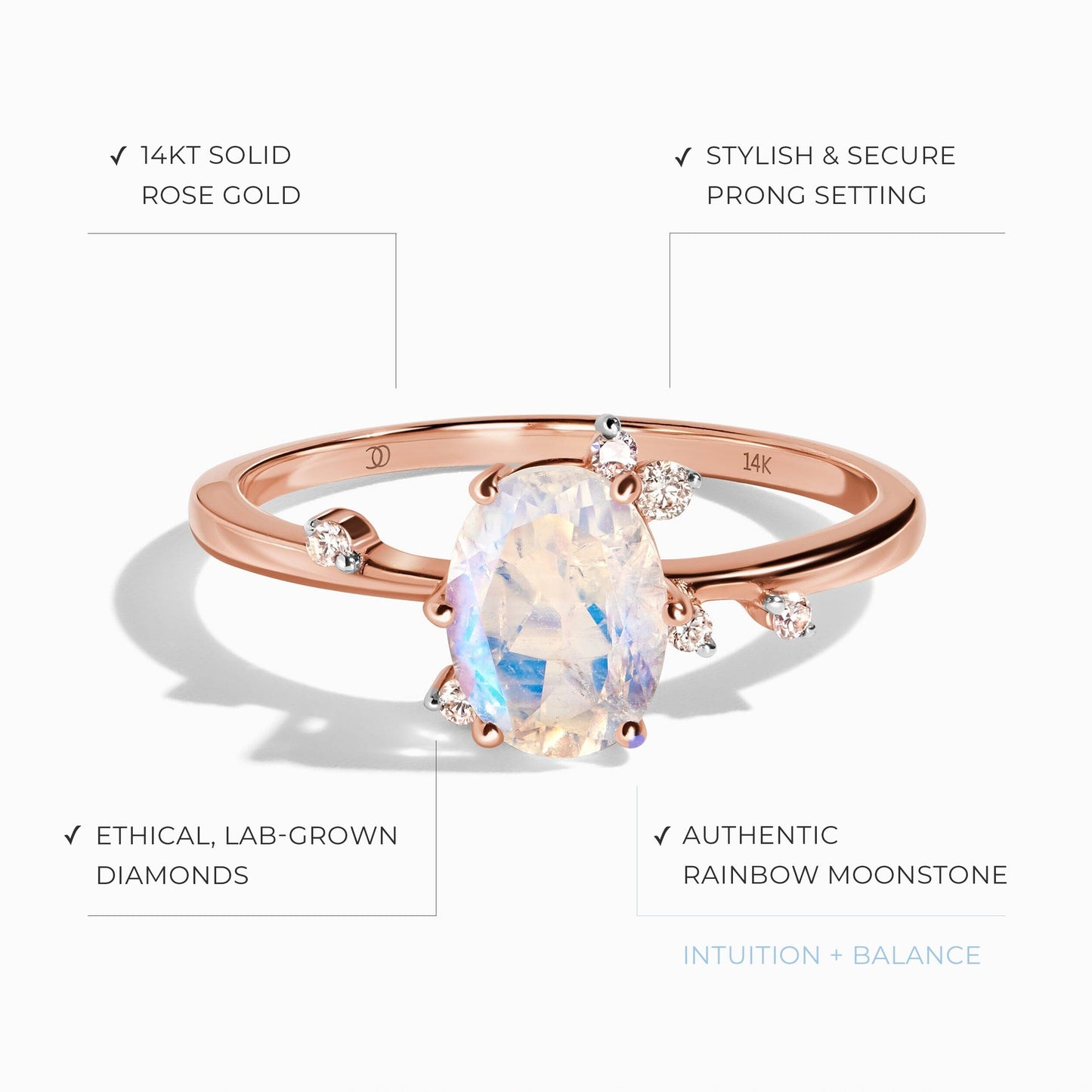 Lab Diamond Muse Ring & Bonding Arc Band