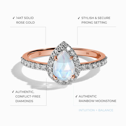 Moonstone Diamond Ring - Tear Of Joy