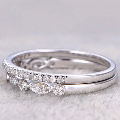 Halo Pear Cut 3-Pieces Wedding Ring Set Created White Sapphire In White Gold-Maxinejewelry