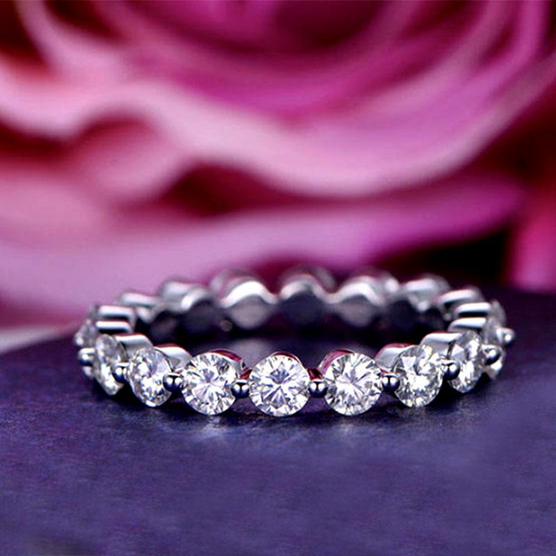 Women's Full Eternity 4PC Stackable Band Set In Sterling Silver-Maxinejewelry