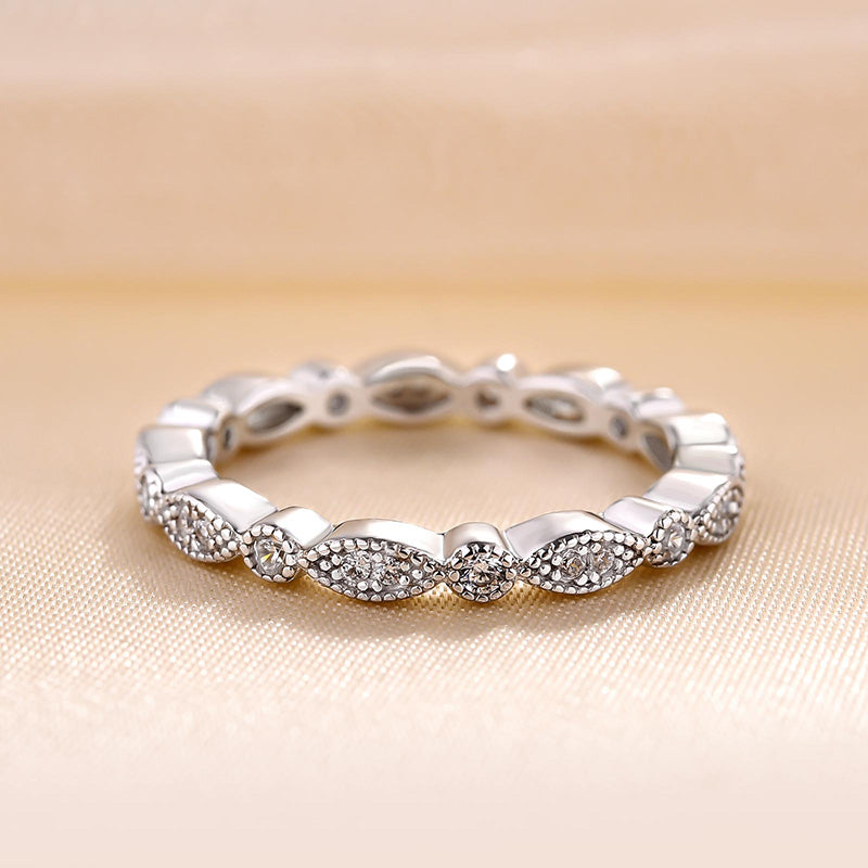 Women's Full Eternity 4PC Stackable Band Set In Sterling Silver-Maxinejewelry