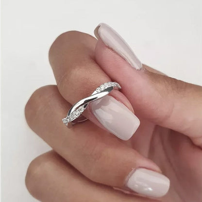 Twist Eternity Wedding Band for Women In Sterling Silver-Maxinejewelry