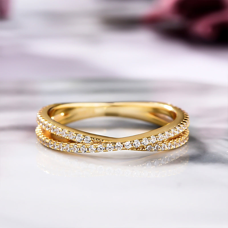 Stunning Yellow Gold 4PC Wedding Ring Set For Women In Sterling Silver-Maxinejewelry