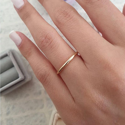 Yellow Gold Simple Wedding Band For Women In Sterling Silver-Maxinejewelry