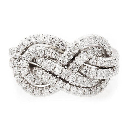 Gorgeous Pave Infinity Knot Design Wedding Band for Women In Sterling Silver-Maxinejewelry