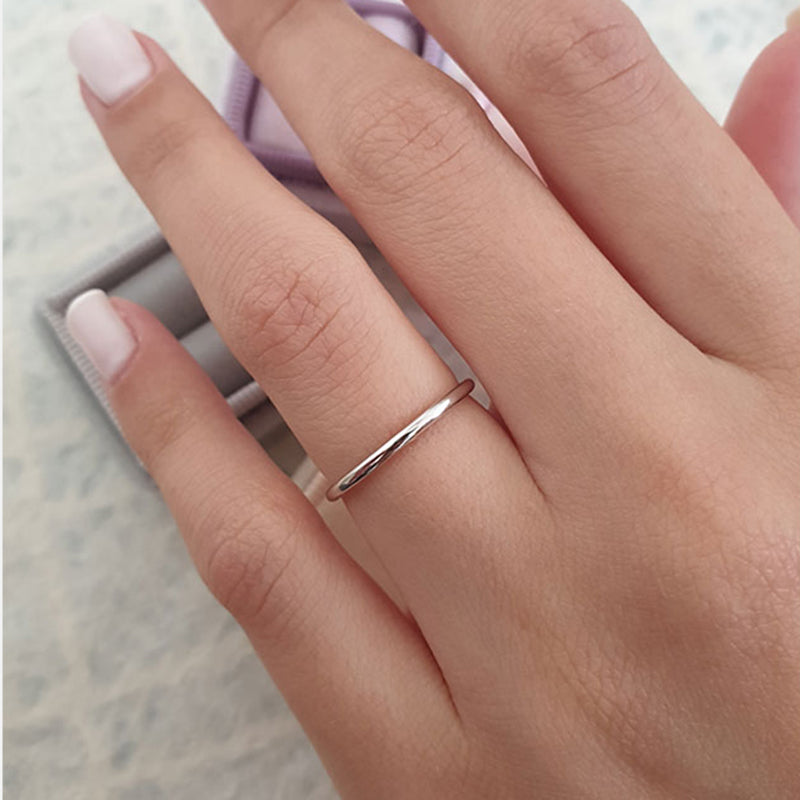 Simple Wedding Band For Women In Sterling Silver