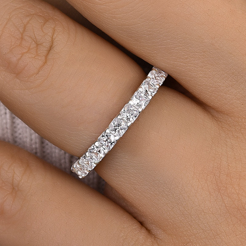 Elegant Half Radiant Cut Women's Wedding Band