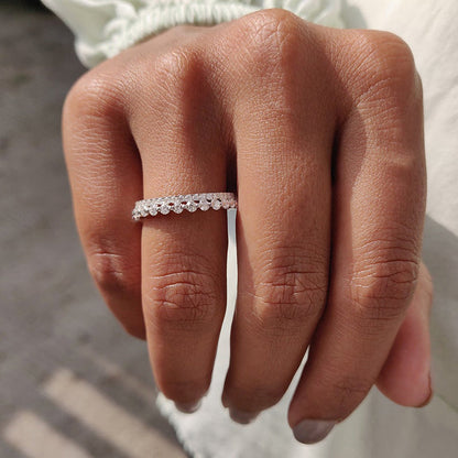 Exquisite Women's Stackable Wedding Band Set In Sterling Silver-Maxinejewelry